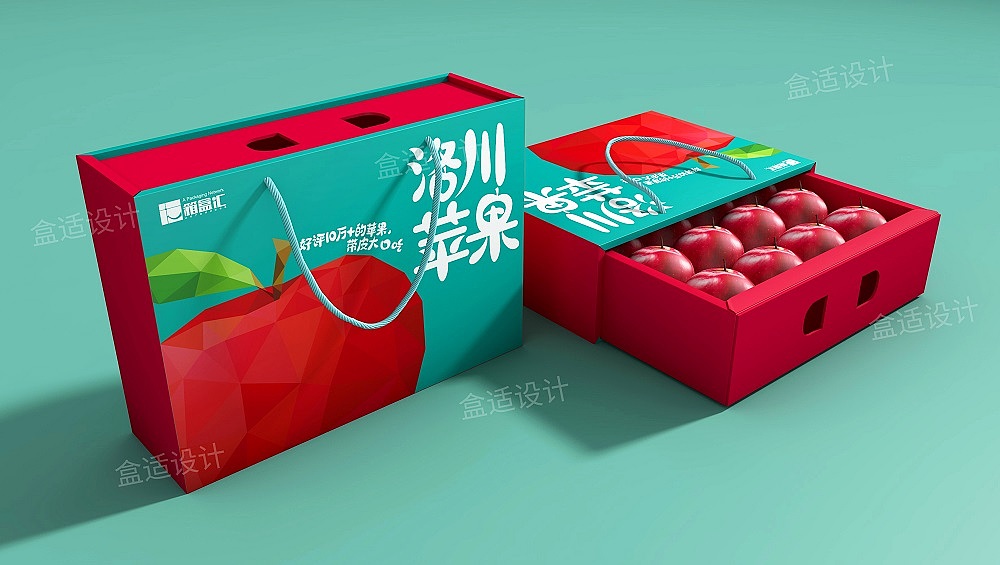 箱盒汇 | :简约风“洛川苹果”礼品盒包装设计