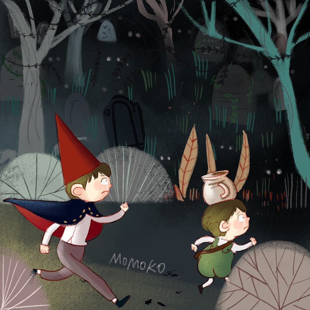 花园墙外儿童插画练习