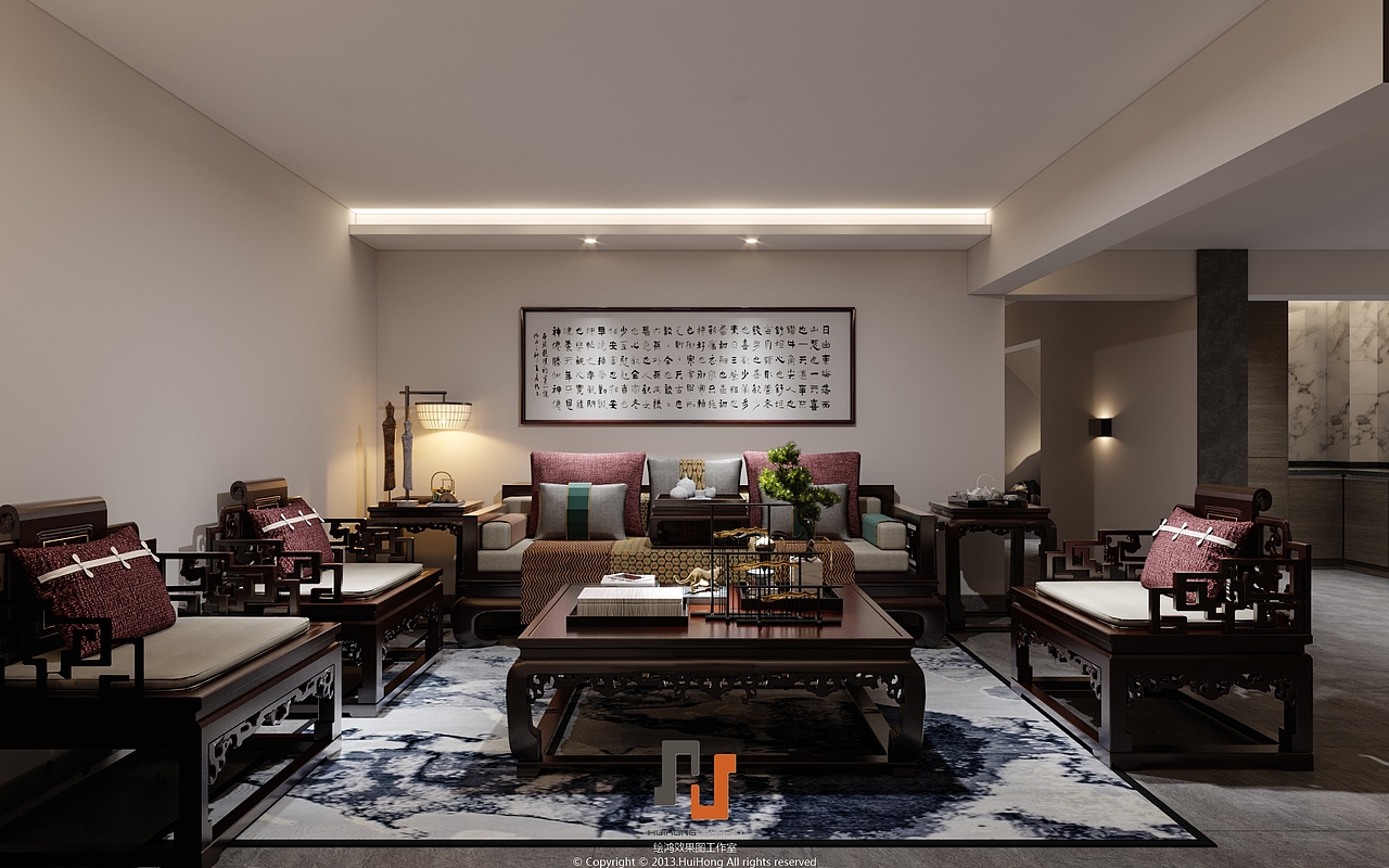 现代新中式风格（图ZMTY4NjUwMDky） - 家装设计 - 站酷设计师delde原创素材 - 站酷ZCOOL