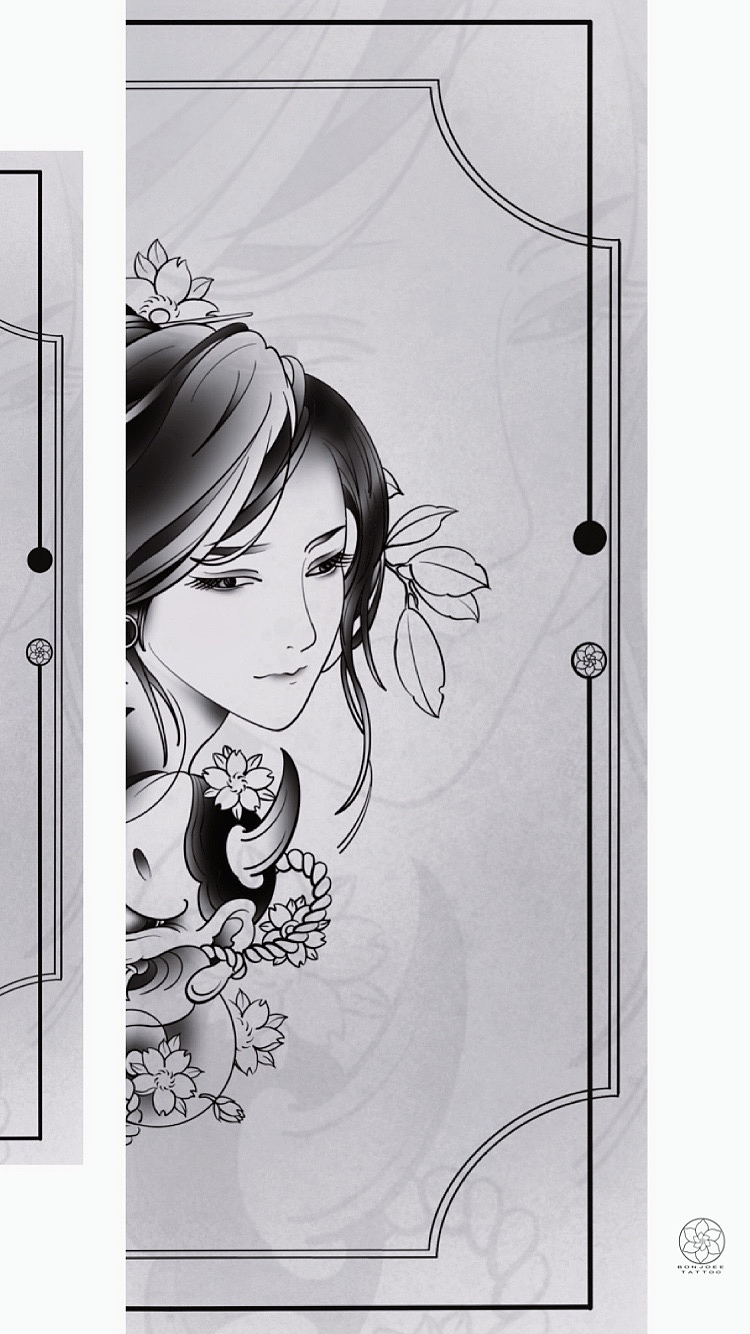 艺妓纹身图稿（图ZMjQwNjU5NzQw） - 商业插画 - 站酷设计师bonjoeetattoo原创素材 - 站酷ZCOOL