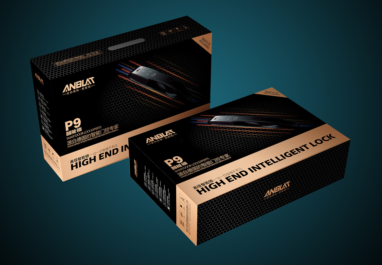 指纹锁密码锁智能锁包装设计