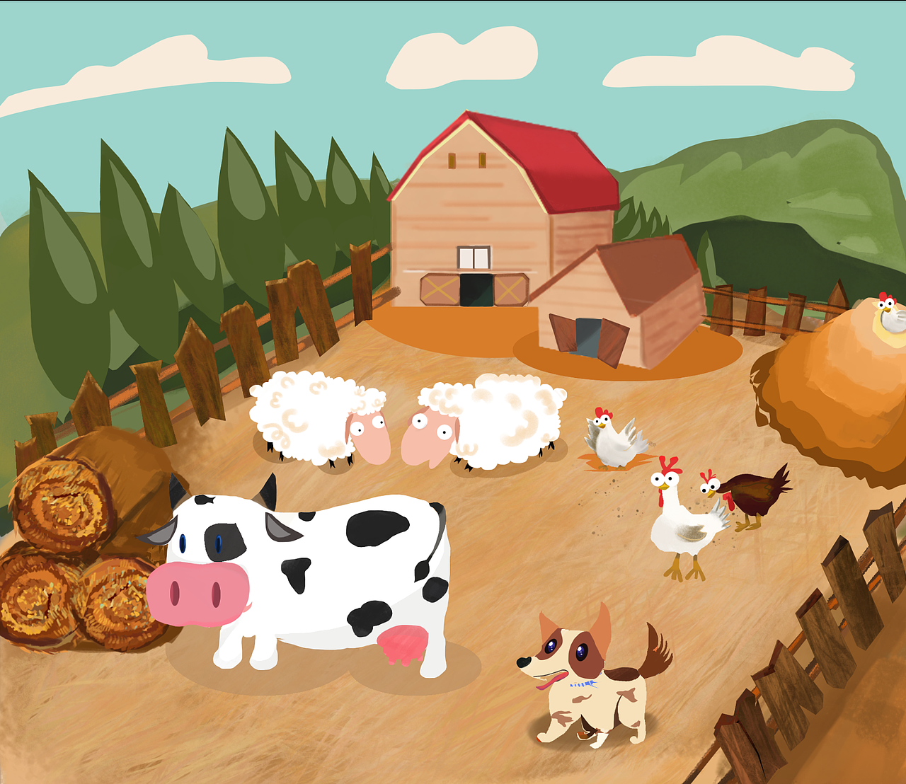欧美风农场（图ZMTIyMzk2NjY4） - 儿童插画 - 站酷设计师弄si了他的狗原创素材 - 站酷ZCOOL