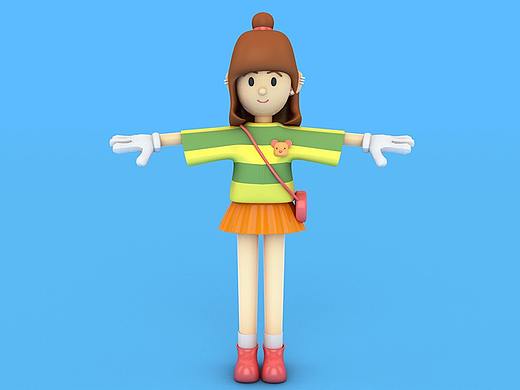 c4d建模--卡通人物小动画