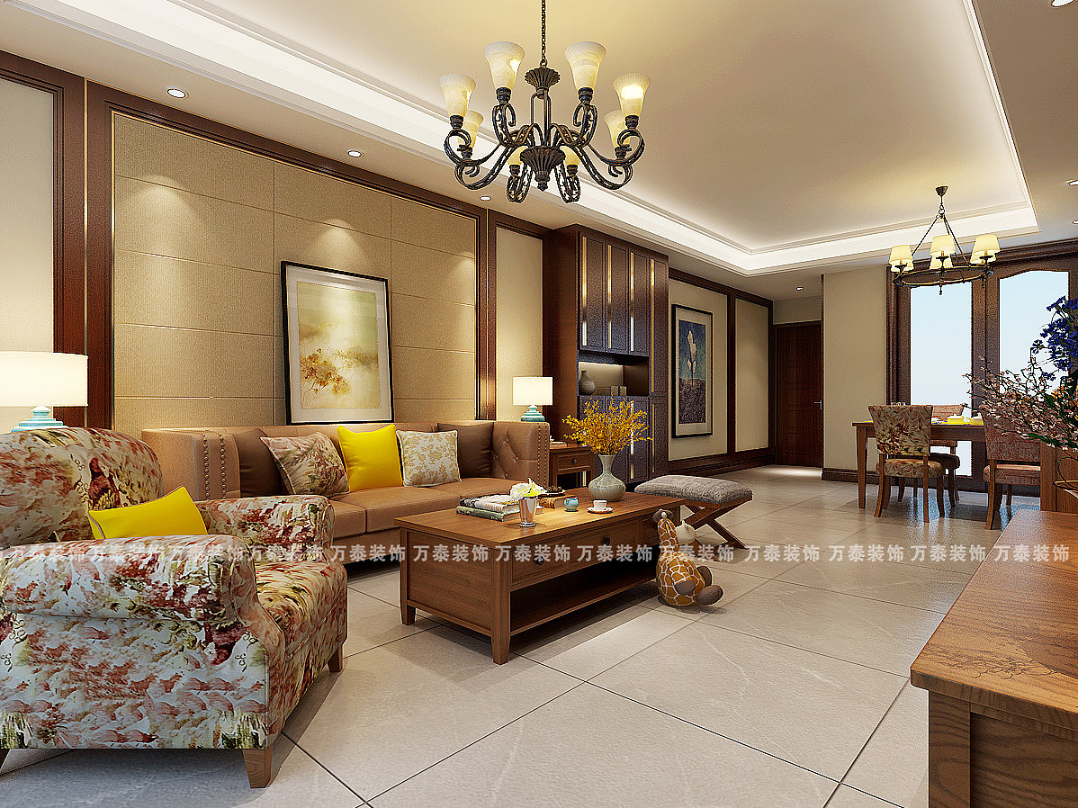 济南室内装修济南万泰装饰恒大龙奥御苑美式乡村效果图分享