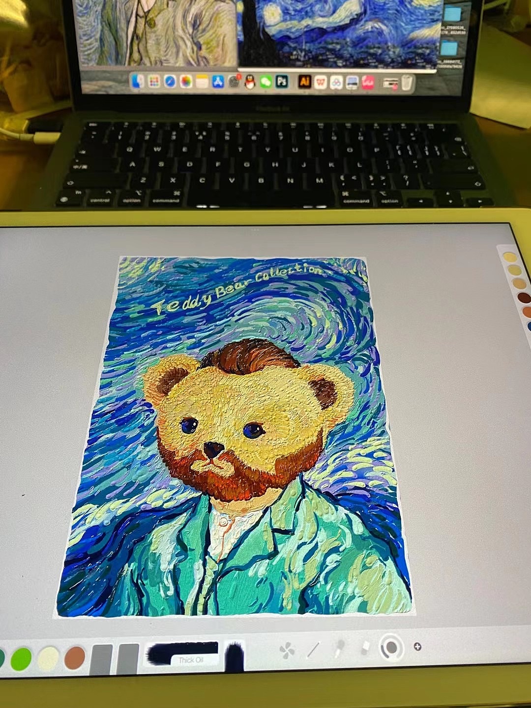 泰迪熊名画恶搞潮流服饰图案设计