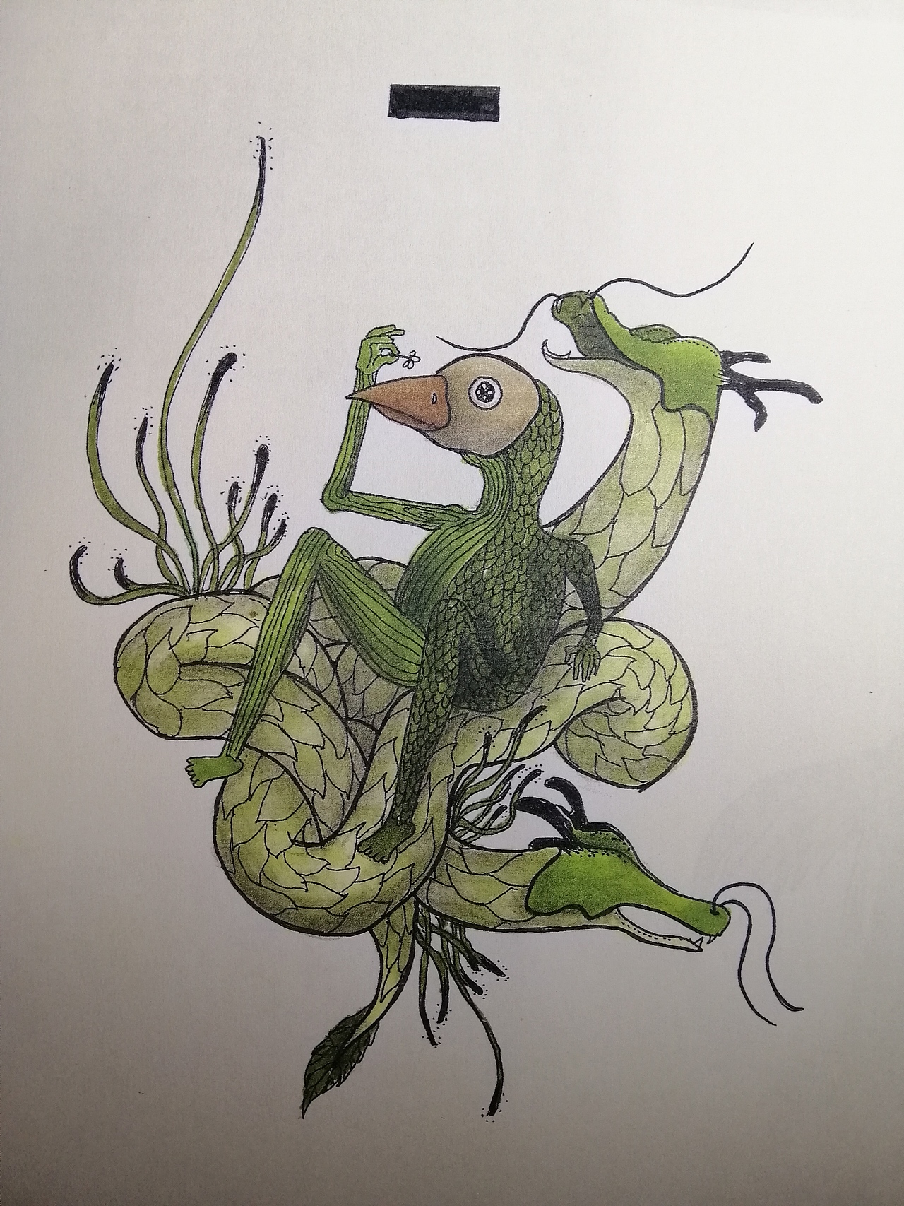 山海经十二祖巫系列原创画之句芒