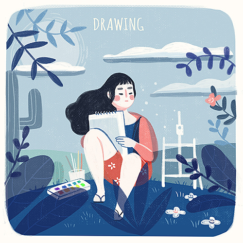 summer day【七月】（图ZNTUyNTIyMDA=） - 创作习作 - 站酷设计师littlehmxx原创素材 - 站酷ZCOOL