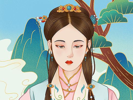 国潮古风商业插画