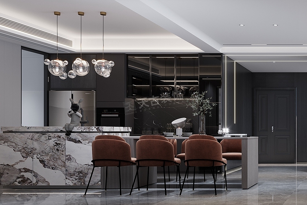 恒大御龙天峰花园洋房装修,现代简约风格设计效果赏析