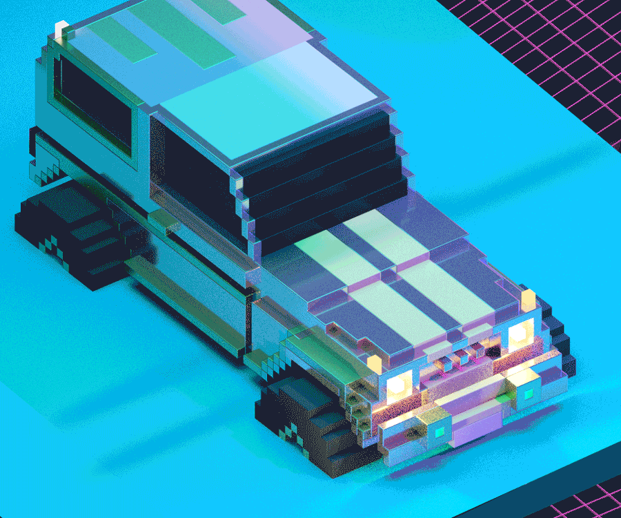 3D pixel vaperwave car/3d像素车/蒸汽波（图ZMTQxNTczNjg4） - 其他三维 - 站酷设计师阿鲁nichozhang原创素材 - 站酷ZCOOL