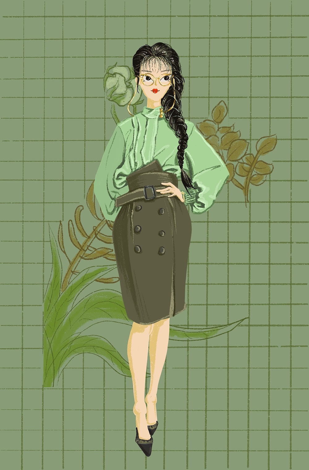 张满月造型-插画习作一