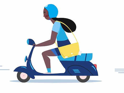 骑摩托的少女（个人主页-ZMjY0OTcyMDQ=） - 创作习作 - 站酷设计师不摇碧莲君莫笑原创素材 - 站酷ZCOOL