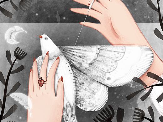 治愈系唯美黑暗风插画