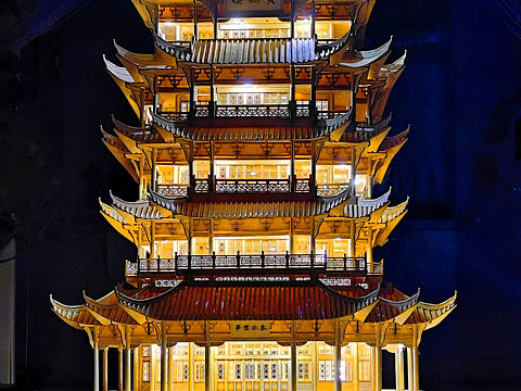 黄鹤楼古建模型手作