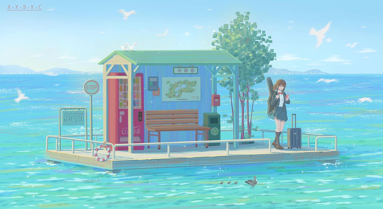 —站台系列插画—（图ZMjE4Mzk0MDQ4） - 创作习作 - 站酷设计师唏嘘的星辰原创素材 - 站酷ZCOOL