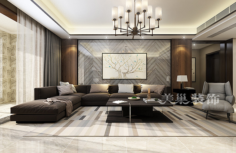 郑州万科大都会中式风格装修140平四室复式户型样板间（图ZMTYyOTk4NDY0） - 家装设计 - 站酷设计师郑州美巢装饰原创素材 - 站酷ZCOOL