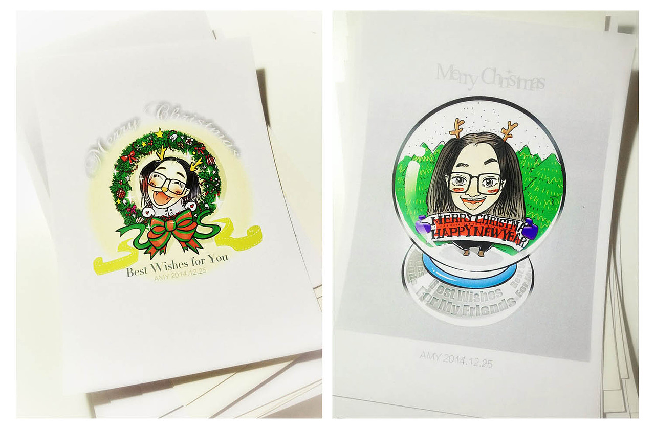 开始印制,色差真的是一件让人很头疼的事……
各种厚度的纸、一通调整颜色,终于出来了理想的效果~