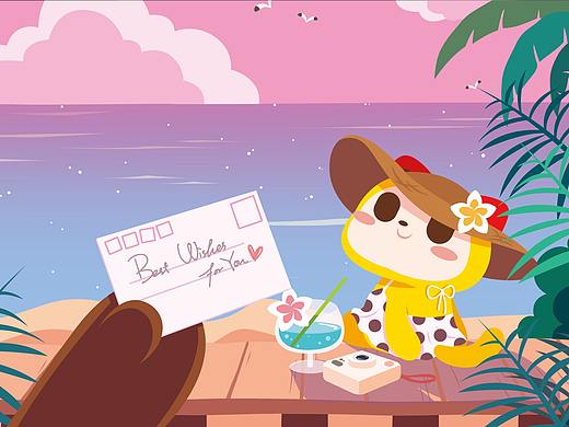 清爽夏日手绘电脑壁纸