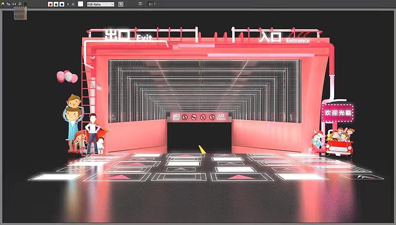 商场停车场入口美陈亮化设计