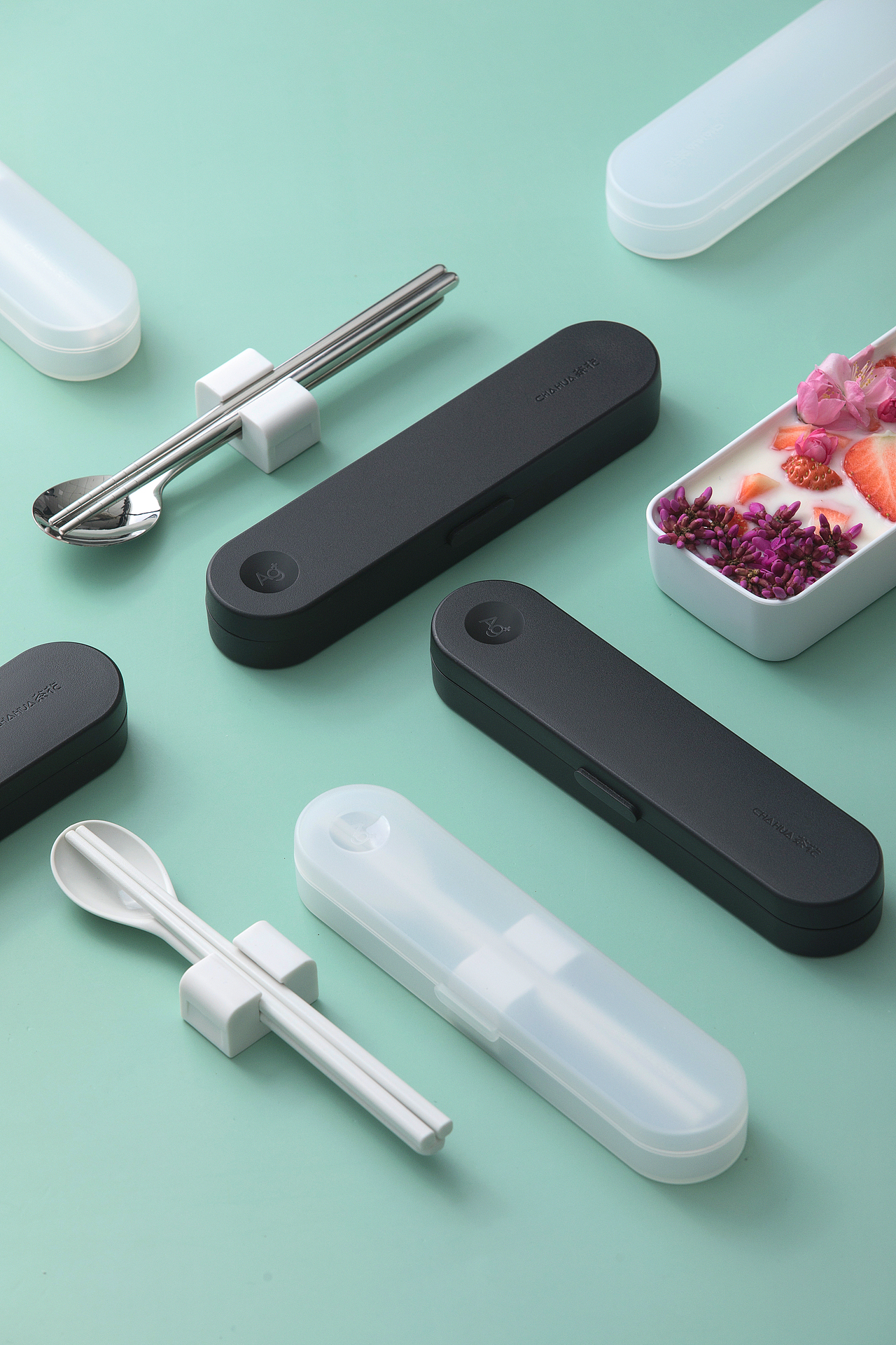 茶花便携餐具套装（图ZMjk0MjMxOTMy） - 产品摄影 - 站酷设计师刘从坤原创素材 - 站酷ZCOOL