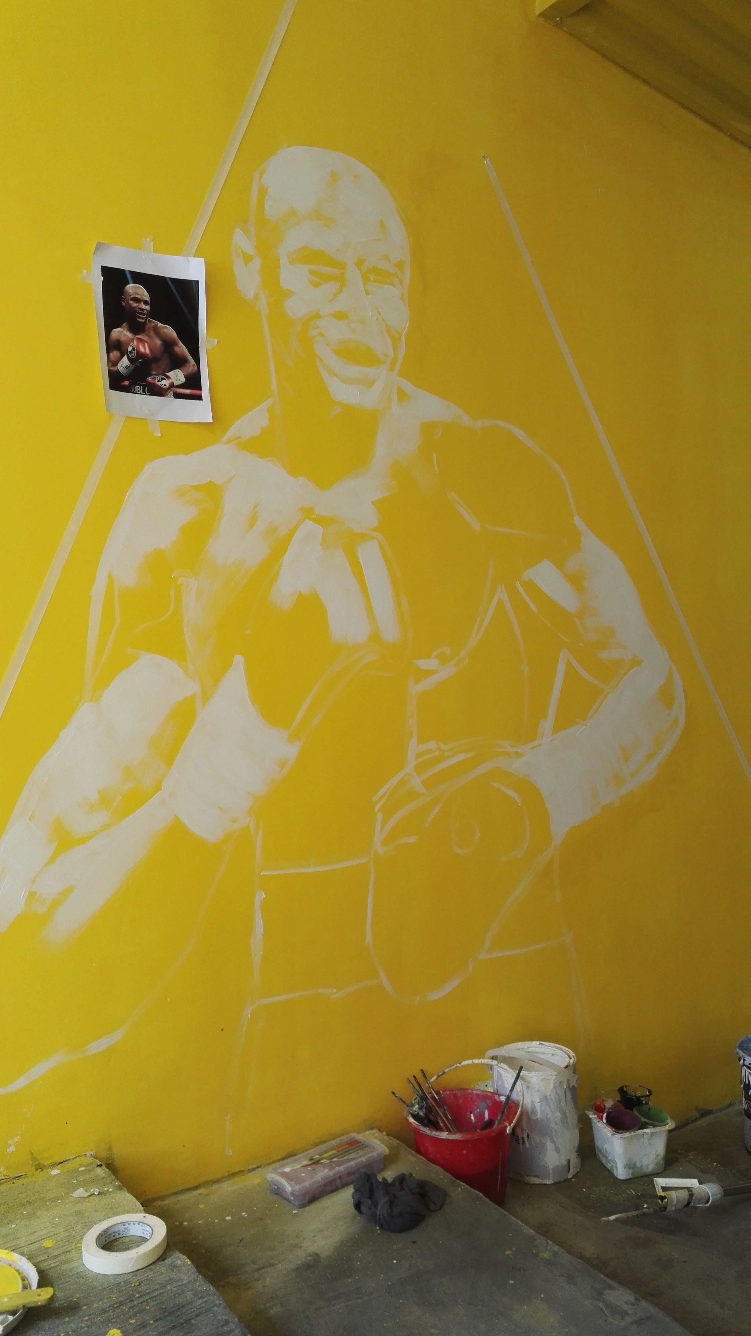 青岛拳击馆彩绘人物