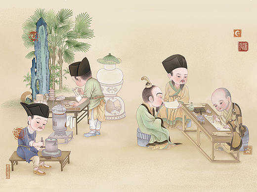 撵茶图