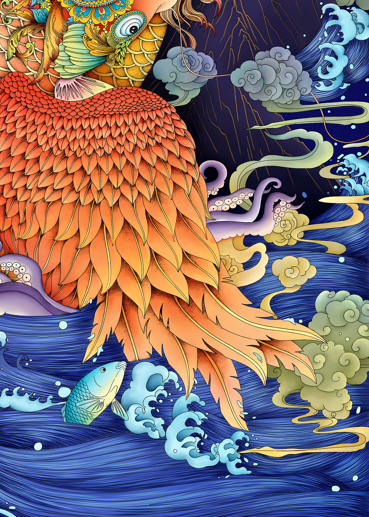 山海经异兽之蠃鱼（图ZMTE4NzgyMDI0） - 创作习作 - 站酷设计师猫那个喵424原创素材 - 站酷ZCOOL