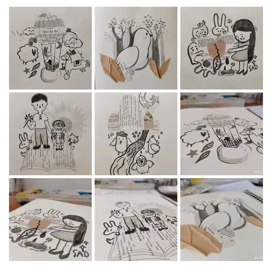 6月30天复古拼贴插画合集
