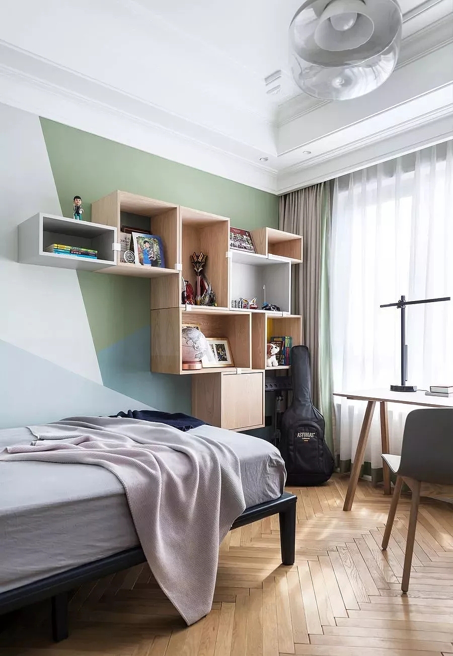 金领九如意220平大平层现代北欧风格装修效果图欣赏---次卧