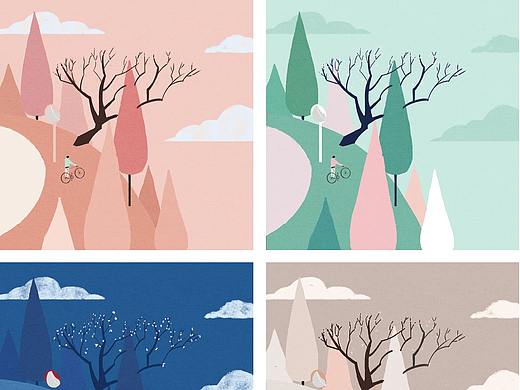 色彩练习（个人主页-ZNDUyMTA0ODg=） - 商业插画 - 站酷设计师甜甜0924原创素材 - 站酷ZCOOL