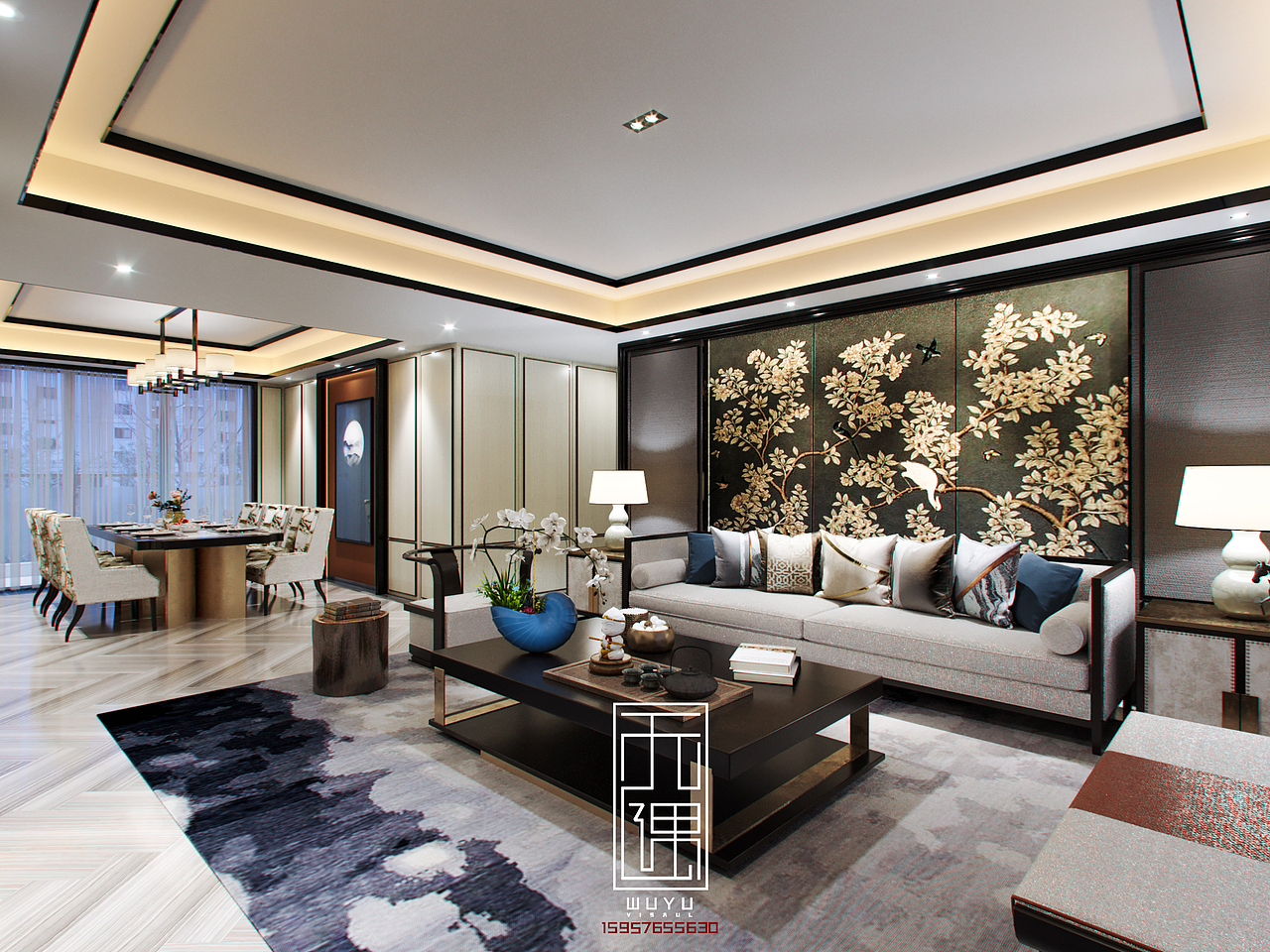 新中式（图ZMTk2MDg5NjEy） - 建筑/空间 - 站酷设计师锤哥效果图表现原创素材 - 站酷ZCOOL