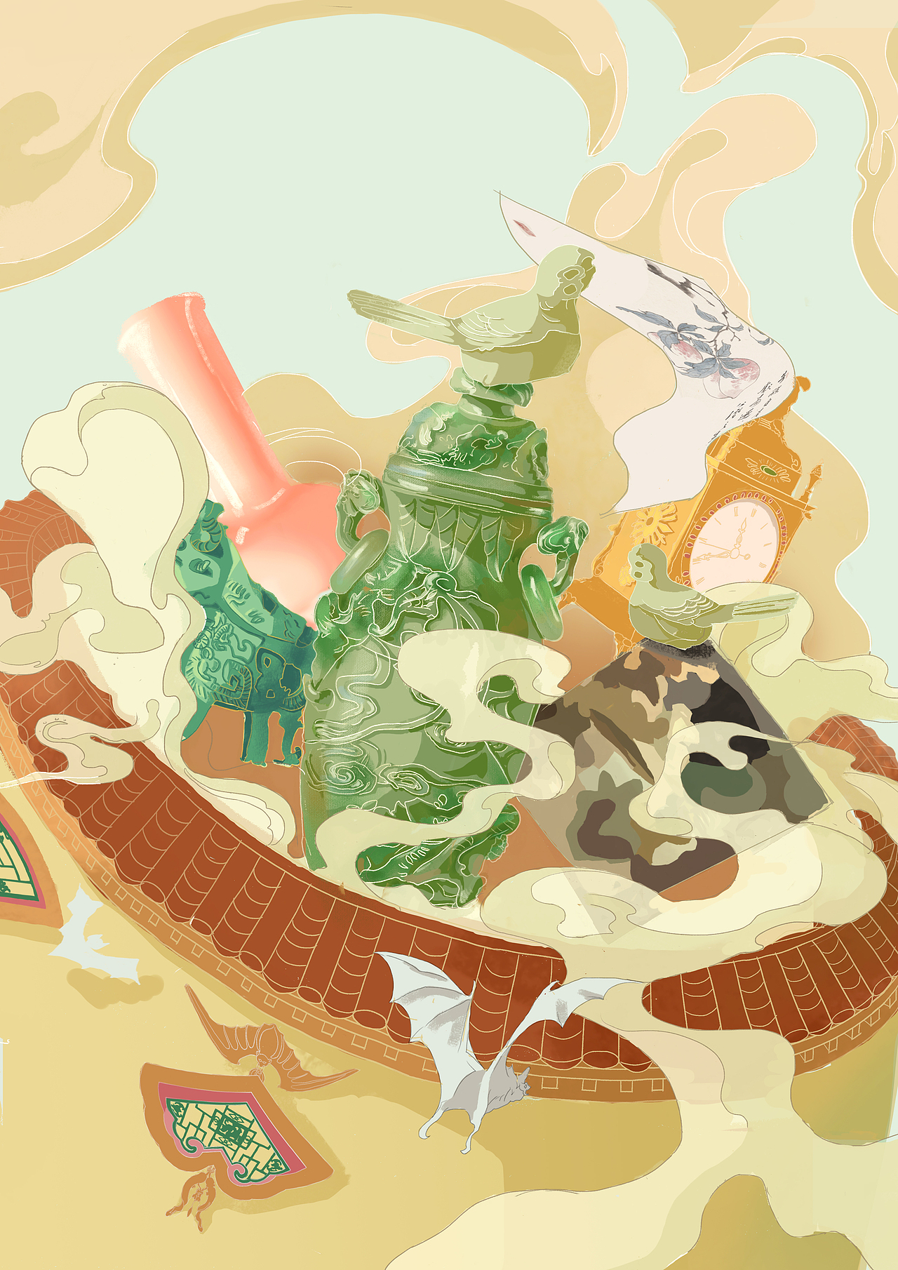 恭王府文创插画（图ZMjc2Nzg4MDE2） - 艺术插画 - 站酷设计师哈皮皮Happy原创素材 - 站酷ZCOOL