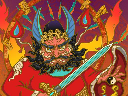 《寻年》系列 钟馗捉鬼（个人主页-ZMzY5NzI2MjQ=） - 商业插画 - 站酷设计师fbipawn原创素材 - 站酷ZCOOL