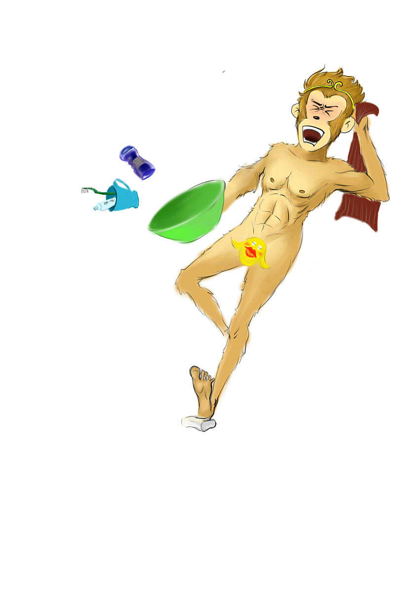 悟空洗澡（图ZNzUxMzQzNjg=） - 创作习作 - 站酷设计师不上油的机甲原创素材 - 站酷ZCOOL