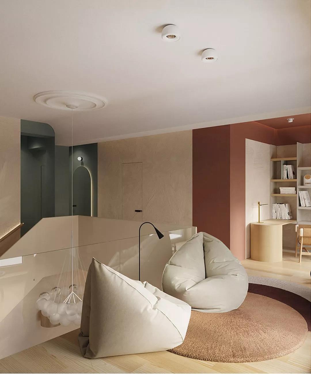 乌克兰86平现代复式装修,别致美观