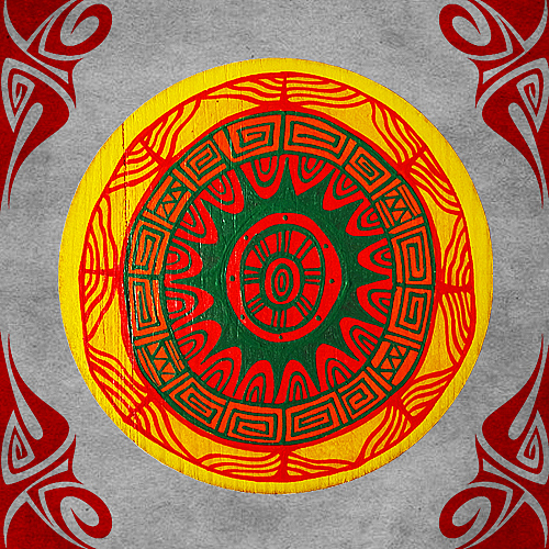 叁公馆原创图腾精工手绘原木杯垫