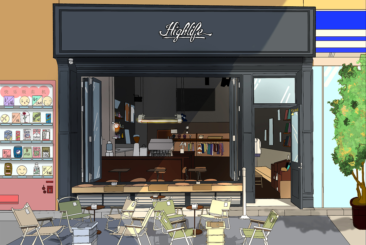 咖啡店（图ZMjgxNTI5MTc2） - 创作习作 - 站酷设计师治愈呀原创素材 - 站酷ZCOOL