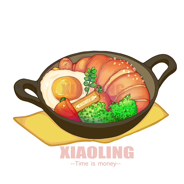 手绘菜单—面包锅