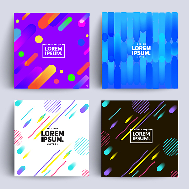 时尚潮流点线面酷炫多彩背景图