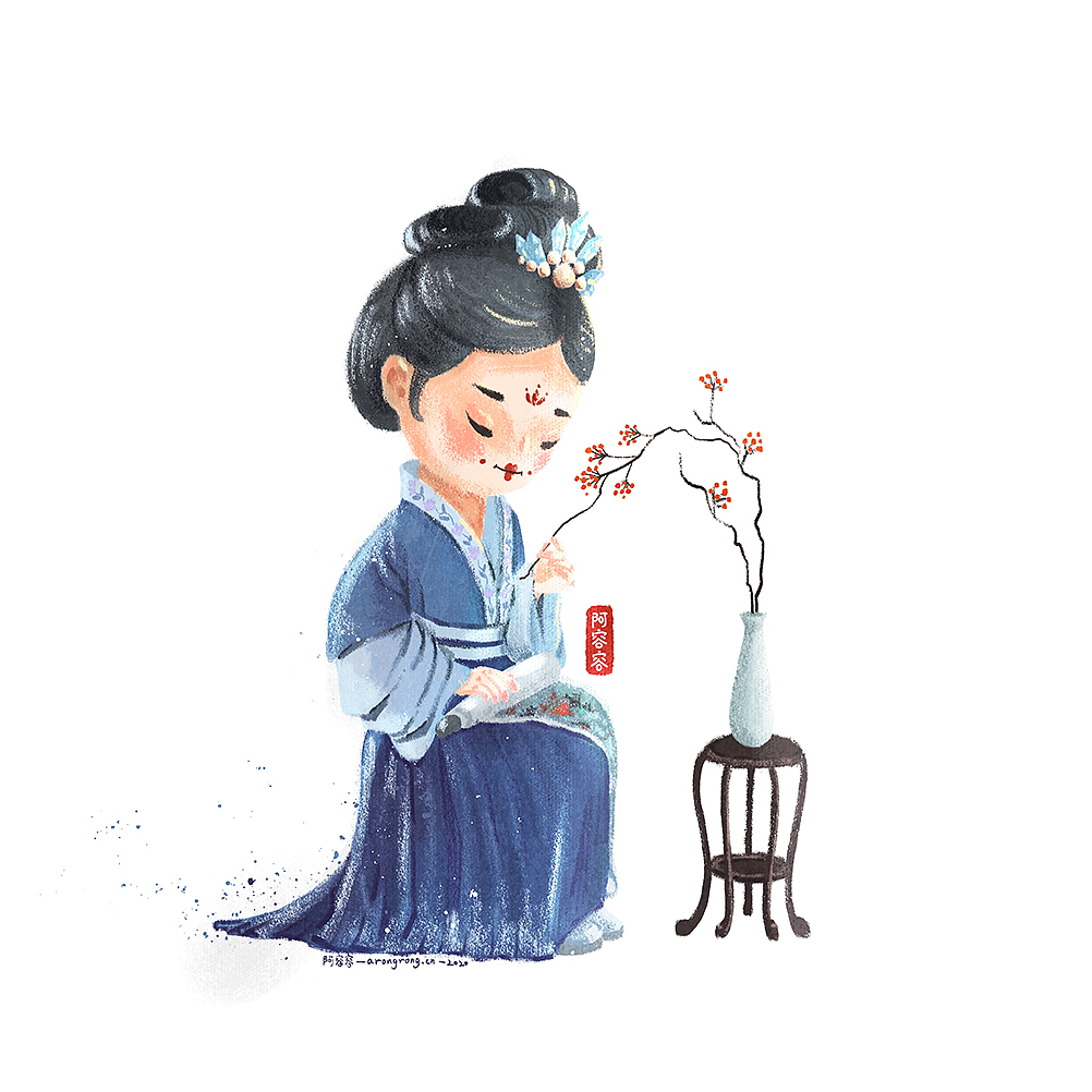 一组国风小人物(14p)|插画|创作习作|阿容容 - 原创作品 - 站酷