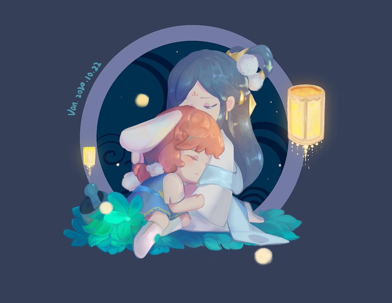 嫦娥玉兔（图ZMjMxNzUzMjQ4） - 创作习作 - 站酷设计师冰无sama原创素材 - 站酷ZCOOL