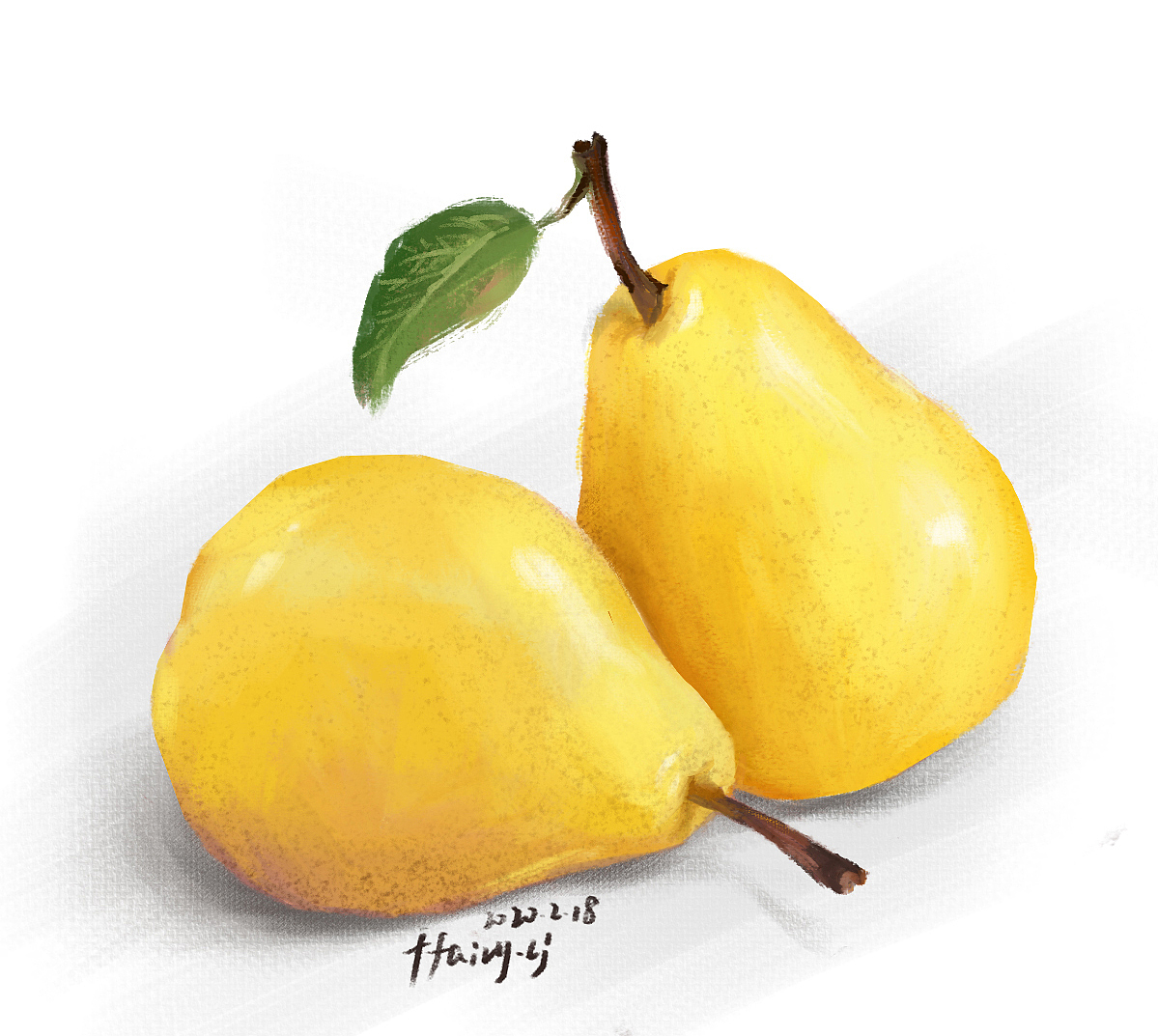 第4集：水果PS板绘-梨子绘制过程（图ZMjAxODQzNjky） - 创作习作 - 站酷设计师我是十六原创素材 - 站酷ZCOOL