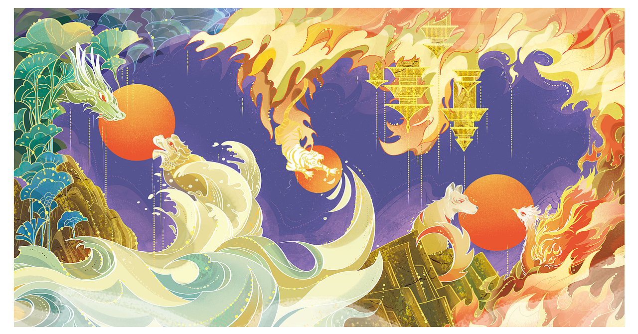 一张国风礼盒的包装（图ZMjkxOTAyOTYw） - 商业插画 - 站酷设计师夏年XN原创素材 - 站酷ZCOOL