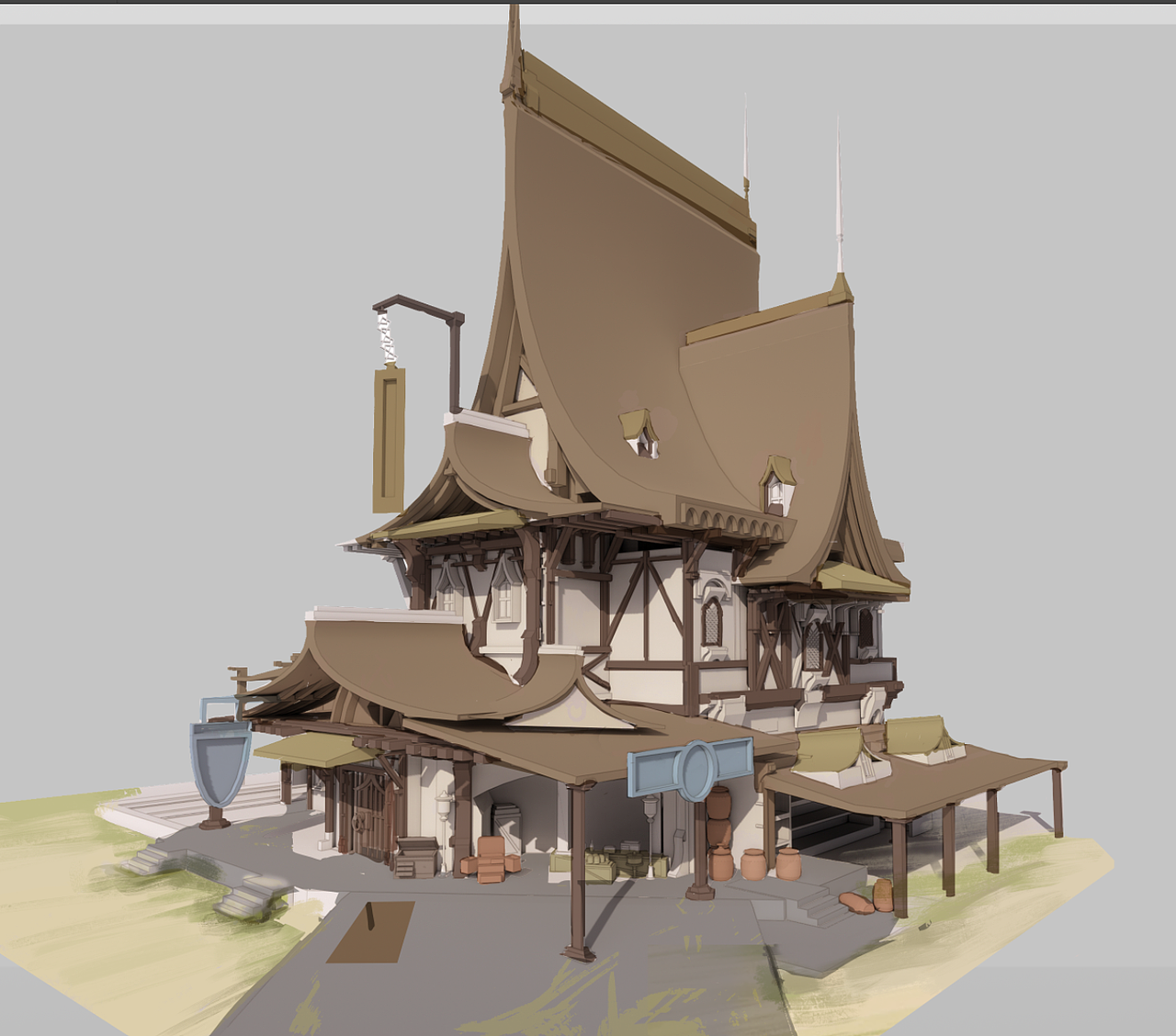 单体建筑练习（图ZMjc1MTExMTgw） - 概念设定 - 站酷设计师MingYu1原创素材 - 站酷ZCOOL