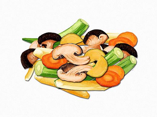果蔬脆片插画及系列包装