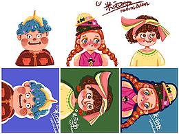 「原创卡通人物」总共画了3只小可爱