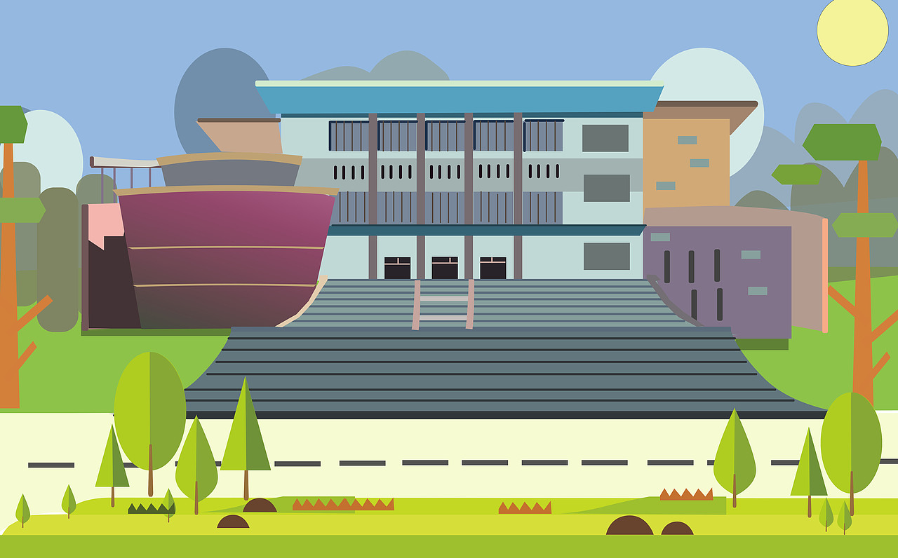 学校_插画小白lzh-站酷zcool