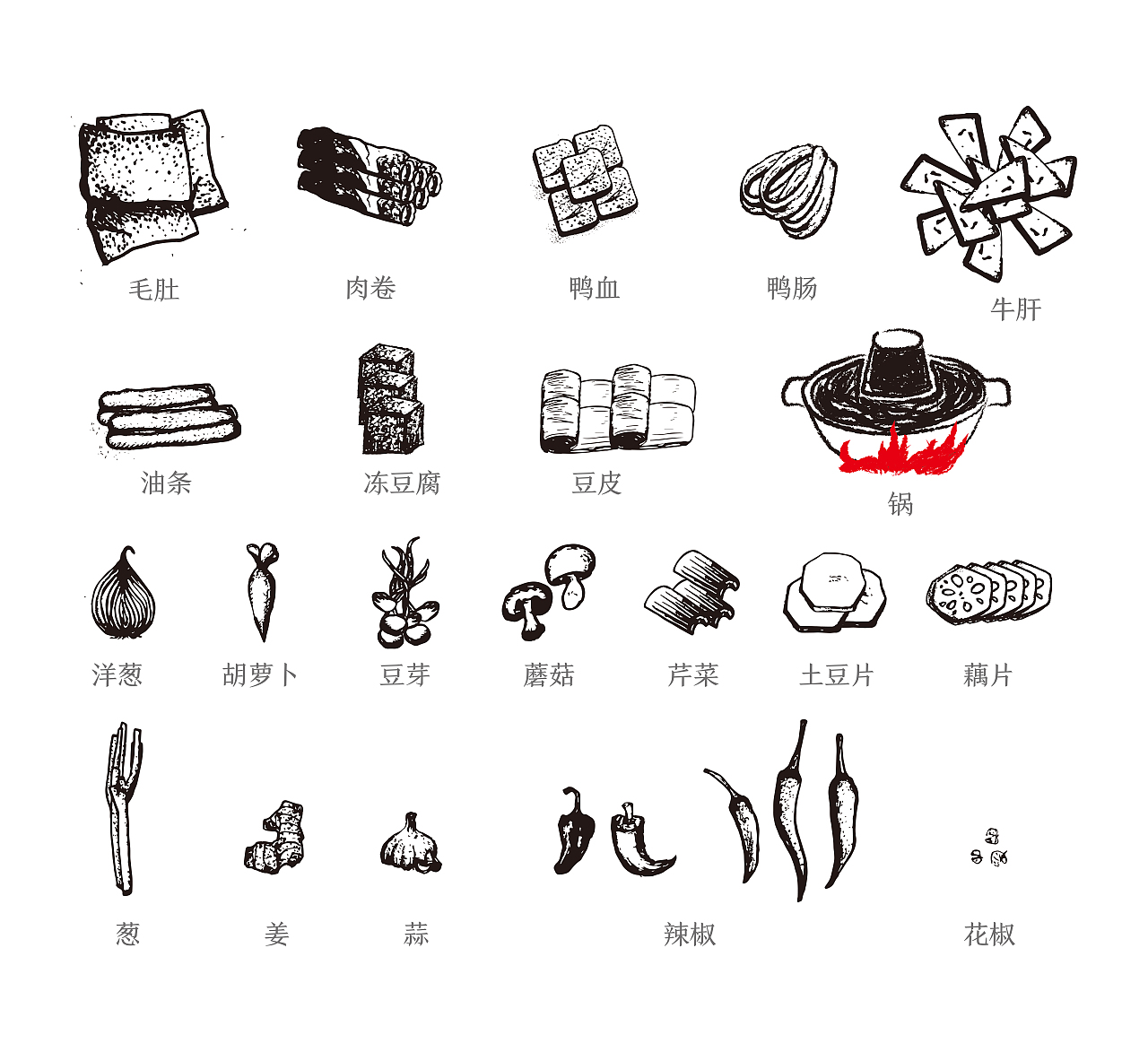 火锅品牌辅助图形
