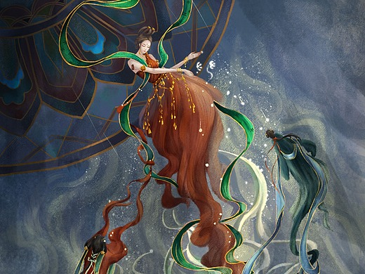 敦煌系列插画一   飞天