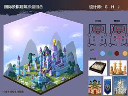 西式等軸建筑沙盤